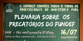 Plenária para discutir Precatórios do FUNDEF em Lauro de Freitas