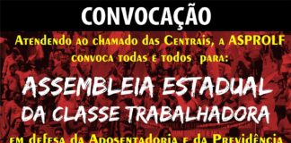 Convocação: Assembleia Estadual da Classe Trabalhadora