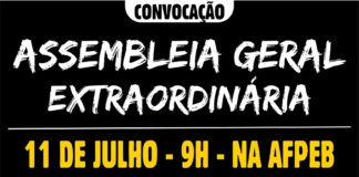 Assembleia Extraordinária dia 11 de Julho