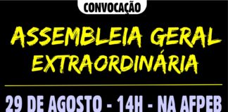 Assembleia Extraordinária próxima quinta, 29 de agosto