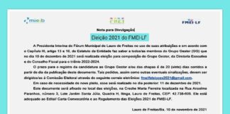 FMEI-LF divulga edital para a eleição 2021