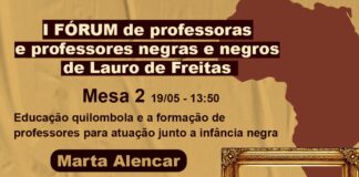 I Fórum de professores negros: professora Marta Alencar fará debate sobre educação quilombola