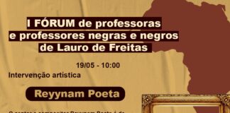 I Fórum de professores negros intervenção artística de Reyynan Poeta
