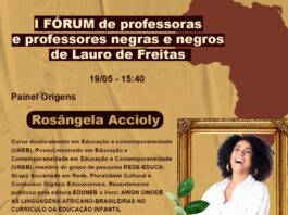 I Fórum de professores negros receberá a professora Rosângela Accioly