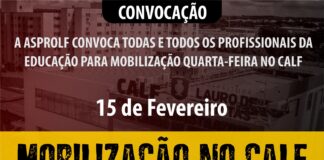 Asprolf convoca trabalhadores para manifestação no Calf dia 15