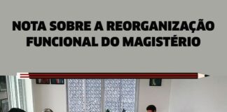 Nota sobre a reorganização funcional do magistério