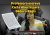 Professora escreve carta aberta para a Prefeita Débora Regis