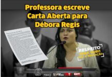 Professora escreve carta aberta para a Prefeita Débora Regis